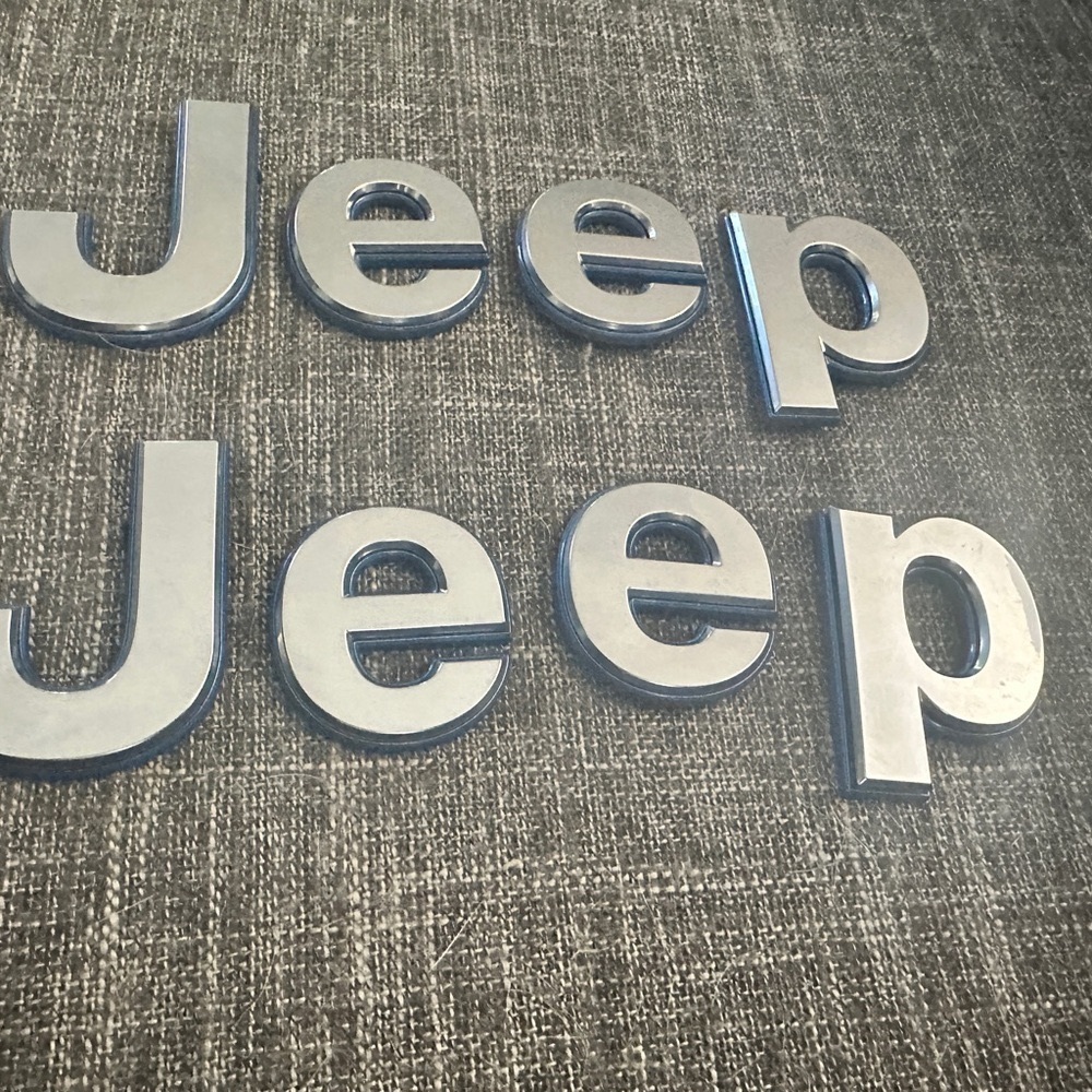 Jeep Silver Lettering Emblem/Mopar Factory